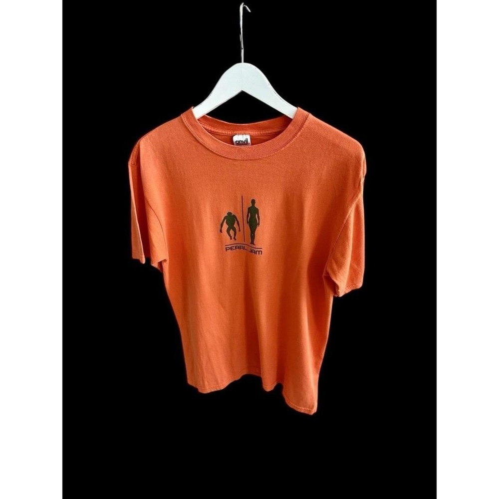Pearl Jam Vintage T Shirt Sz Medium 2000 Binaural Tour Cities Orange Ape Man